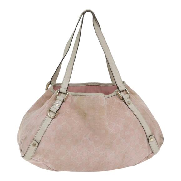 GUCCI GG Canvas Tote Bag Gold Pink - Picture 1 of 16